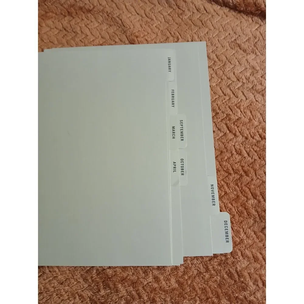 TUL 12 Month Tab Dividers January-December White Planner Binder Inserts